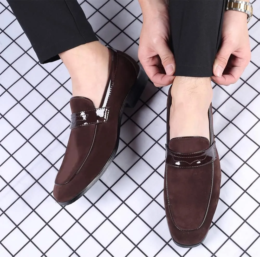 Santimon Men's Suede Penny Moccasins Loafers Comfort Leather Lightweight Classic Slip-On Casual Formal Boat Formal Dress Driving Shoes