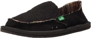 Sanuk Donna Hemp Loafer Shoe (5, Black/Black, Numeric_5)