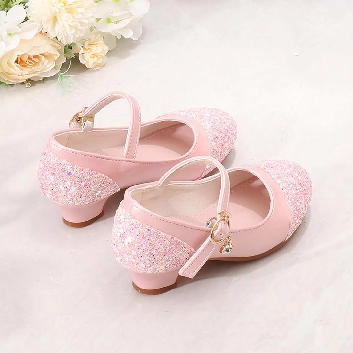 Shoes Leather Shoes and Crystal Little Girl Performance Single Girls Sandals White Girls Sandals Size 2