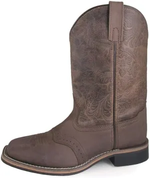 Smoky Mountain Boots | Brandy Series | Womens Western Boot | 10-Inch Height | Square Toe | Rubber Sole & Block Heel | Tricot Lining & Leather Upper | Steel Shank | Brown Oil Distress/Brown