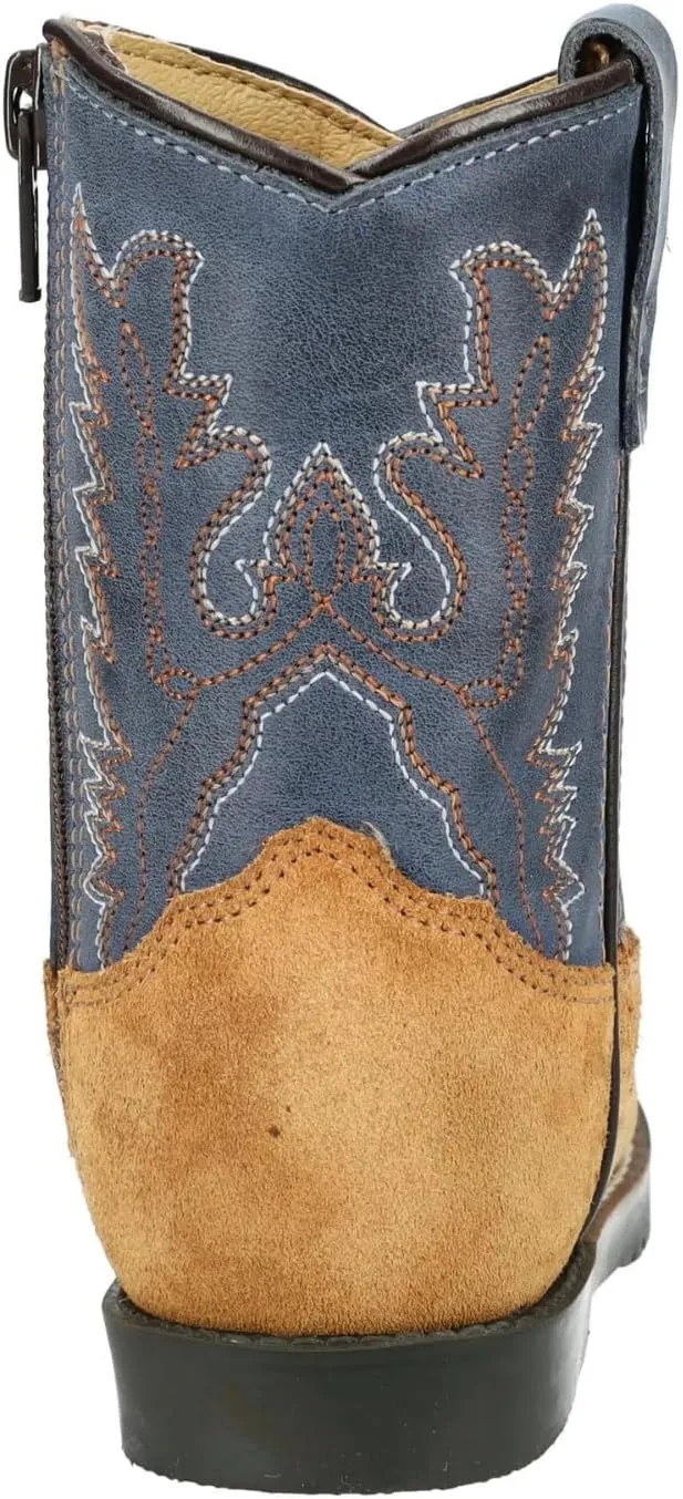 Smoky Mountain Women's Mesa Square Toe Pull On Brown Oil Distressed/Navy Crackle Boots
