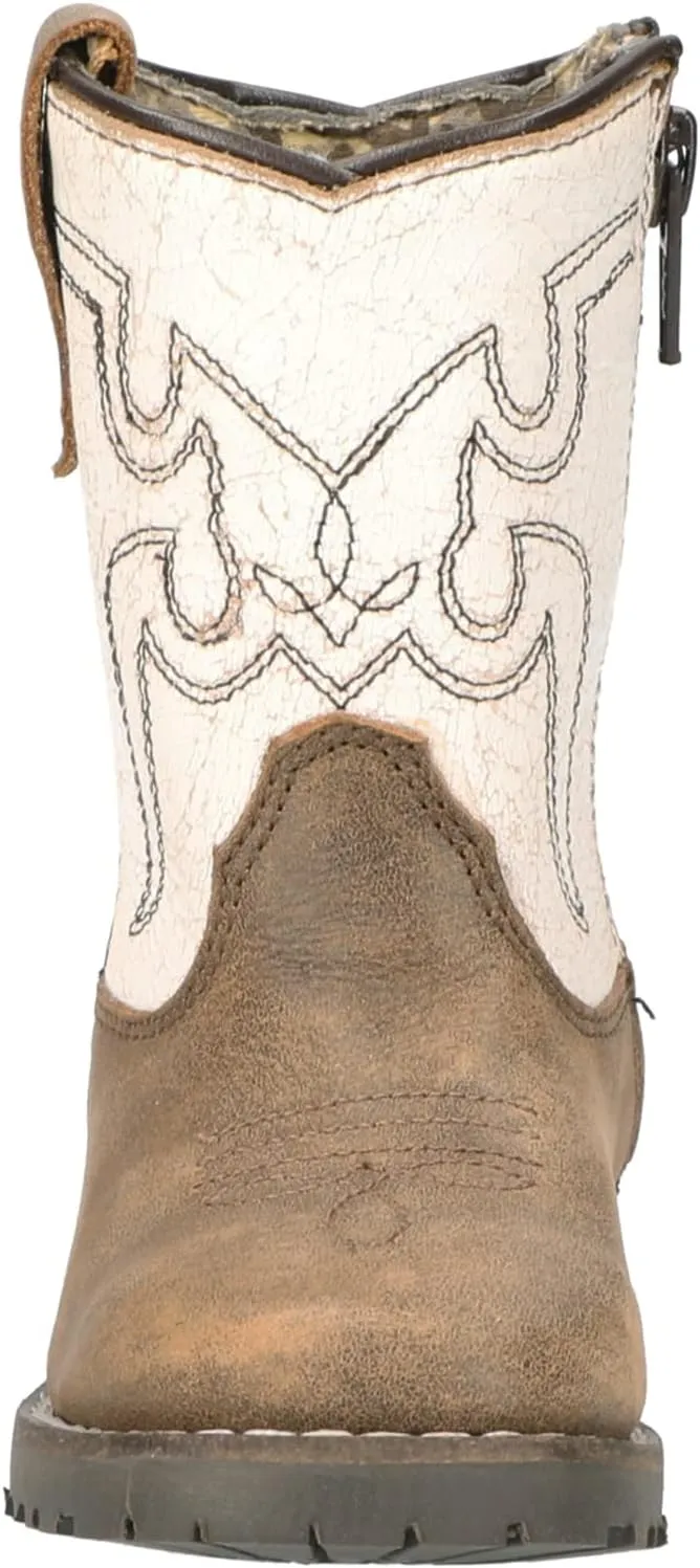 Smoky Mountain Women's Mesa Square Toe Pull On Brown Oil Distressed/Navy Crackle Boots