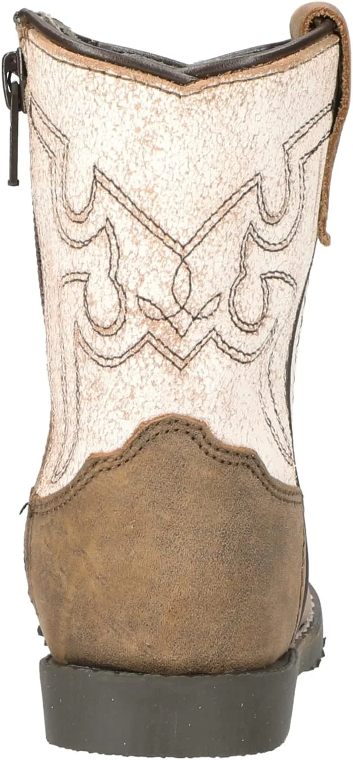 Smoky Mountain Women's Mesa Square Toe Pull On Brown Oil Distressed/Navy Crackle Boots