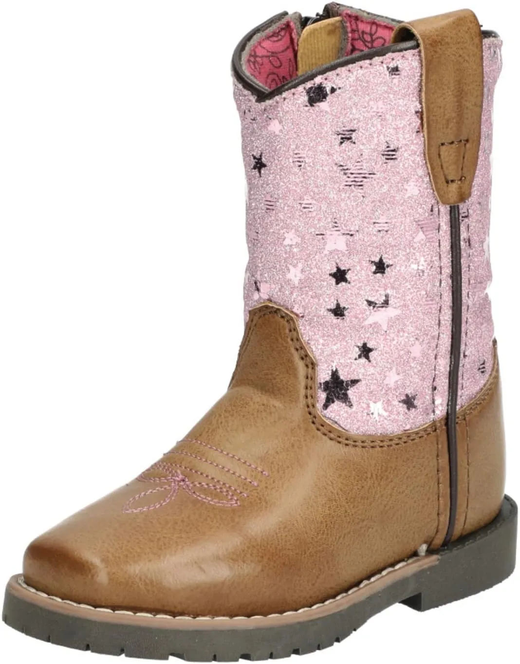 Smoky Mountain Women's Mesa Square Toe Pull On Brown Oil Distressed/Navy Crackle Boots