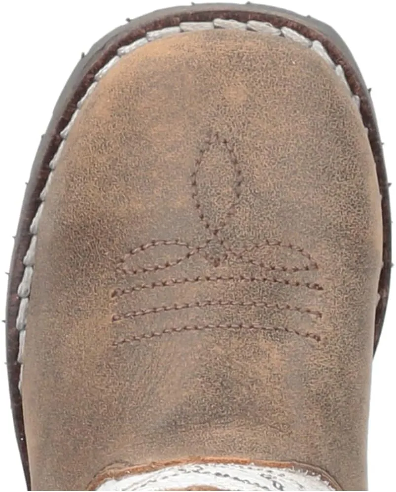 Smoky Mountain Women's Mesa Square Toe Pull On Brown Oil Distressed/Navy Crackle Boots