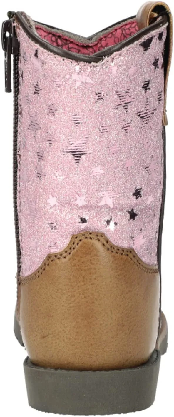 Smoky Mountain Women's Mesa Square Toe Pull On Brown Oil Distressed/Navy Crackle Boots