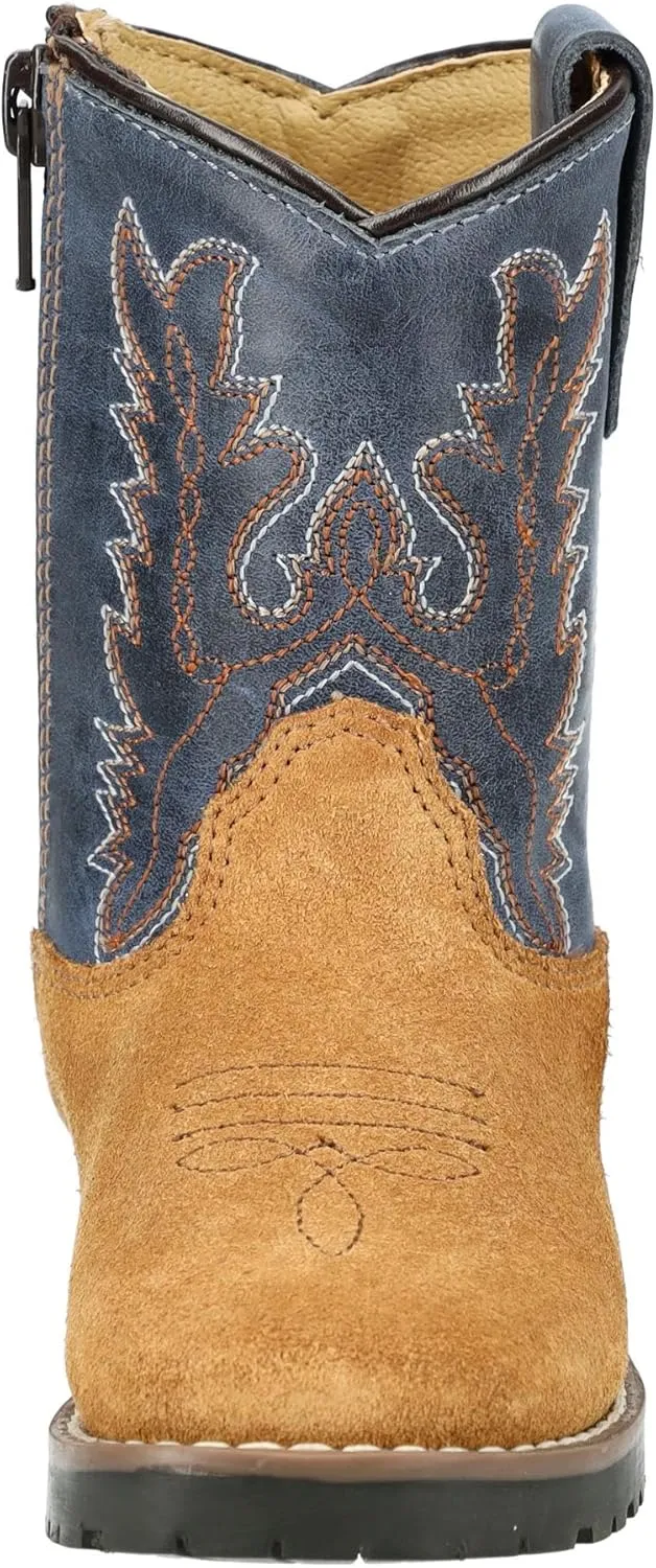 Smoky Mountain Women's Mesa Square Toe Pull On Brown Oil Distressed/Navy Crackle Boots