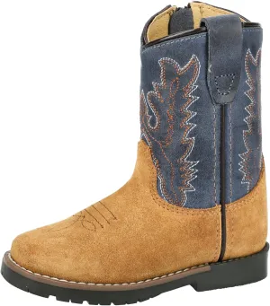 Smoky Mountain Women's Mesa Square Toe Pull On Brown Oil Distressed/Navy Crackle Boots