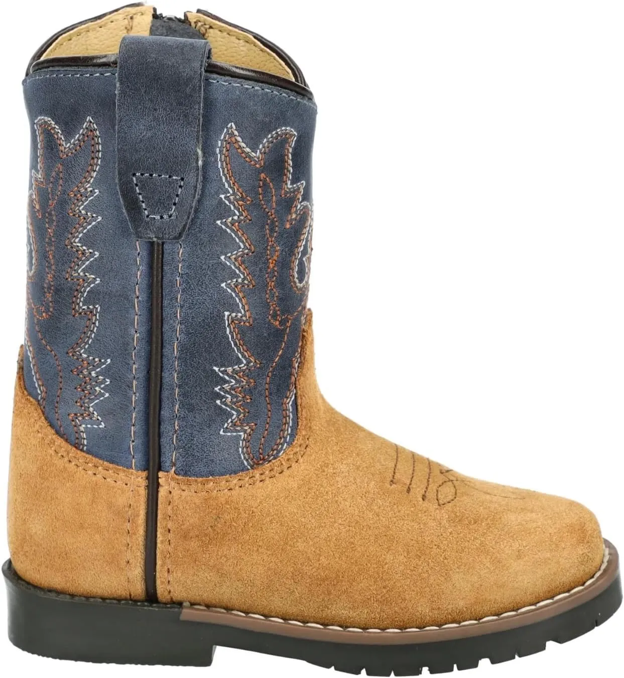 Smoky Mountain Women's Mesa Square Toe Pull On Brown Oil Distressed/Navy Crackle Boots