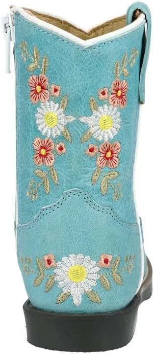 Smoky Mountain Women's Mesa Square Toe Pull On Brown Oil Distressed/Navy Crackle Boots