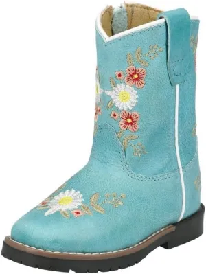 Smoky Mountain Women's Mesa Square Toe Pull On Brown Oil Distressed/Navy Crackle Boots