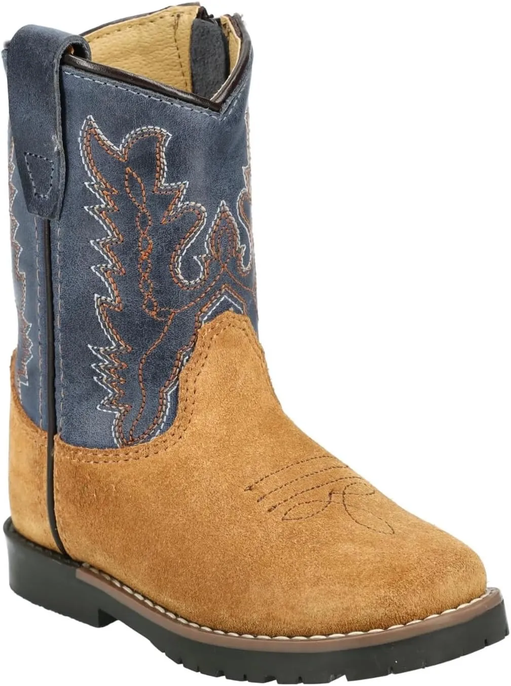 Smoky Mountain Women's Mesa Square Toe Pull On Brown Oil Distressed/Navy Crackle Boots