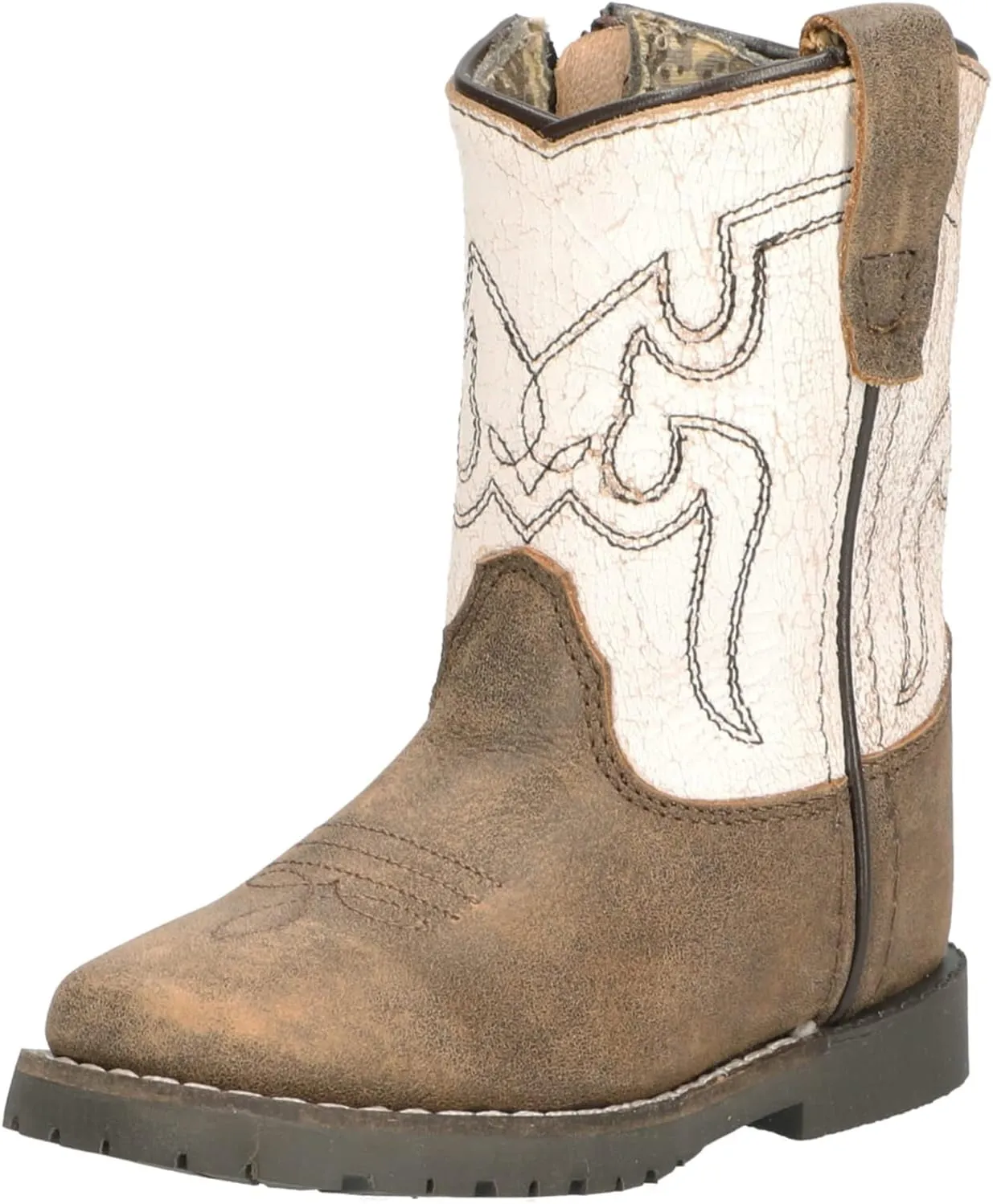Smoky Mountain Women's Mesa Square Toe Pull On Brown Oil Distressed/Navy Crackle Boots
