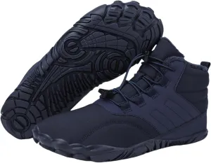 Snow Boots for Women&Men Winter Boots Barefoot Women's Men's Warm Faux Fur Lined Waterproof Snow Sneakers Wide Toe Box Zero Drop Ankle Booties Slip On Minimalist Barefoot Winter Casual Shoes