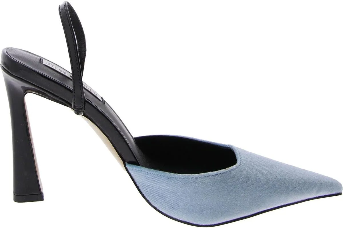 Steve Madden Womens Drew Velvet Patent Leather Slingback Heels