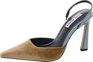 Steve Madden Womens Drew Velvet Patent Leather Slingback Heels