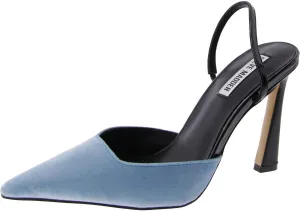 Steve Madden Womens Drew Velvet Patent Leather Slingback Heels