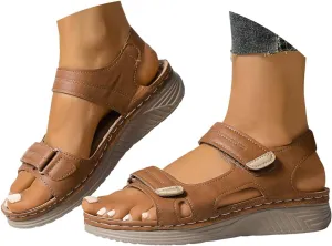 Summer Sandals For Women 2025,Womens Wedge Comfortable Open Toe Dressy Walking Low Sandal Arch Support Shoes Dress Bohe Orthopedic Casual Foot Supports Plantar Fasciitis Bunion Orthotic Beach Shoes