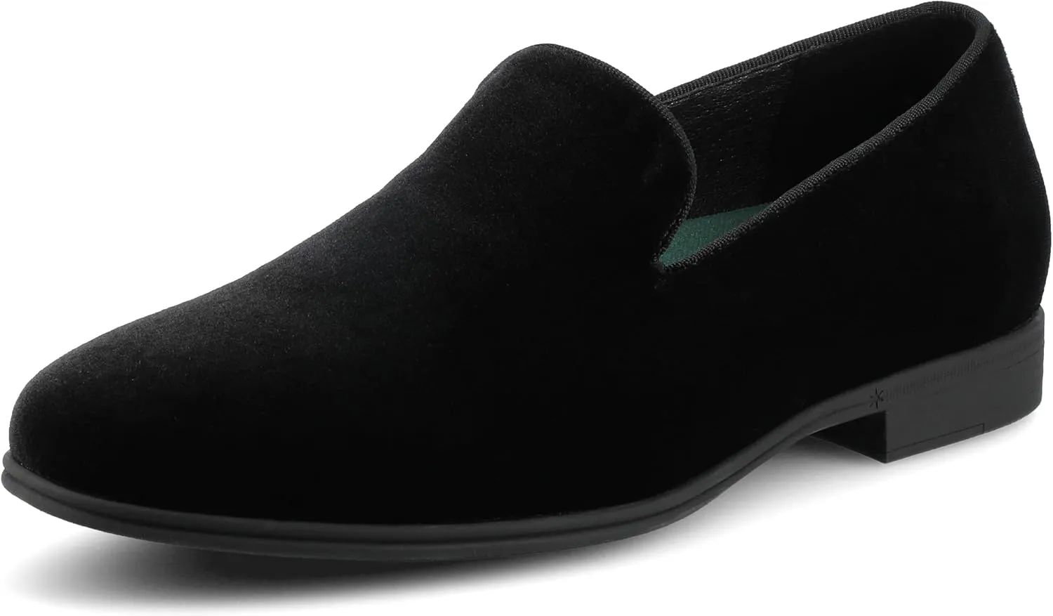 Vance Mens Giovanni Venetian Dress Loafer Black Velour Black Faux Patent Leather Almond-Toe 6mm Vance Comfort System Insole Black Velour 8.5 Medium Mens US
