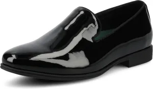 Vance Mens Giovanni Venetian Dress Loafer Black Velour Black Faux Patent Leather Almond-Toe 6mm Vance Comfort System Insole Patent/Black 10 Medium Mens US