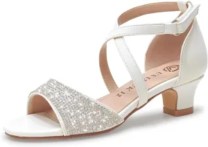 Vonair Girls Sandals Open Toe Heels Dress Shoes for Girls Wedding Party Shoes