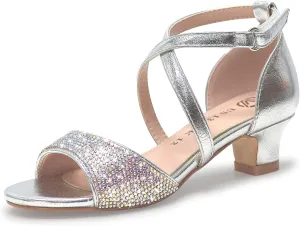 Vonair Girls Sandals Open Toe Heels Dress Shoes for Girls Wedding Party Shoes