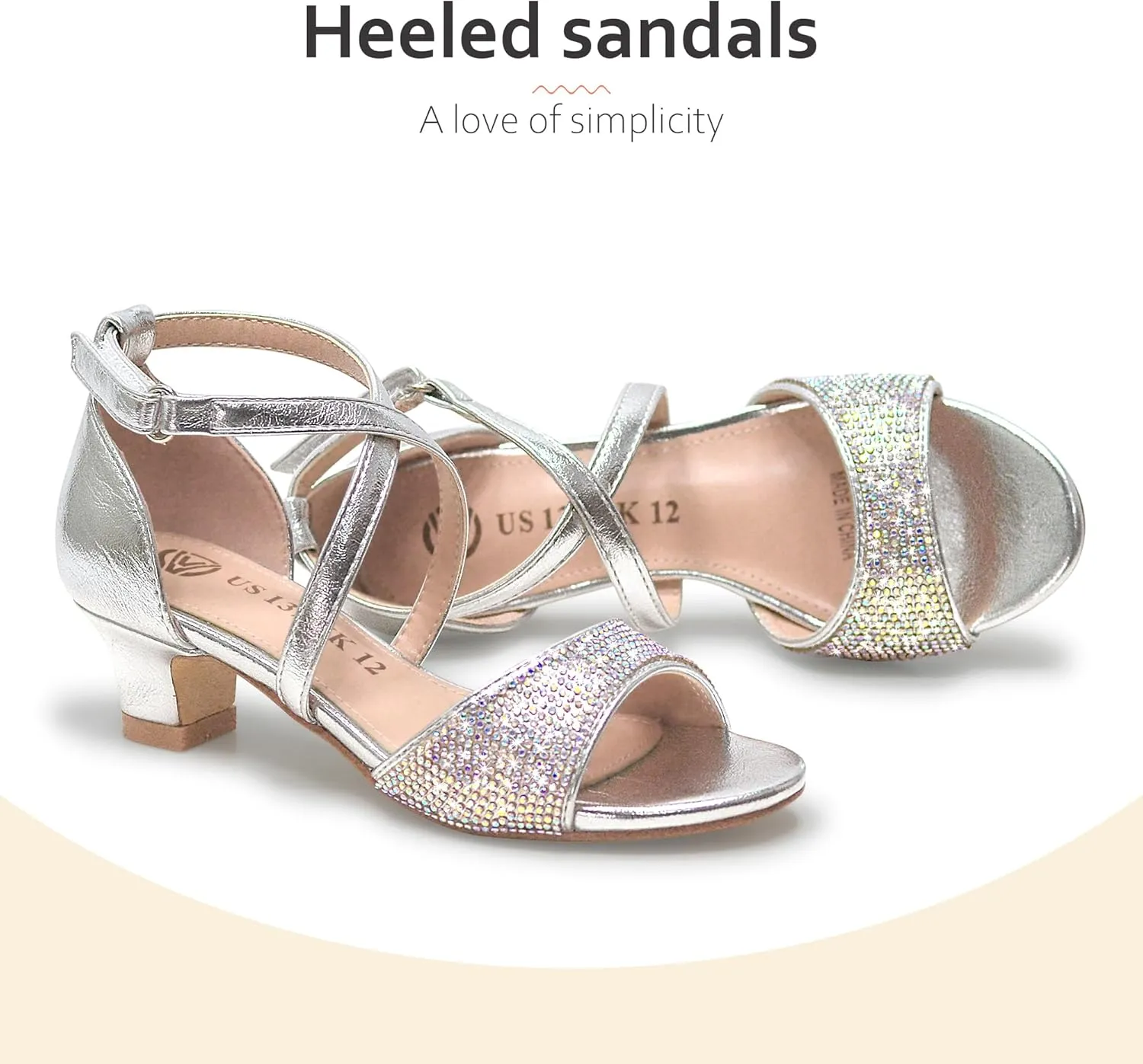 Vonair Girls Sandals Open Toe Heels Dress Shoes for Girls Wedding Party Shoes