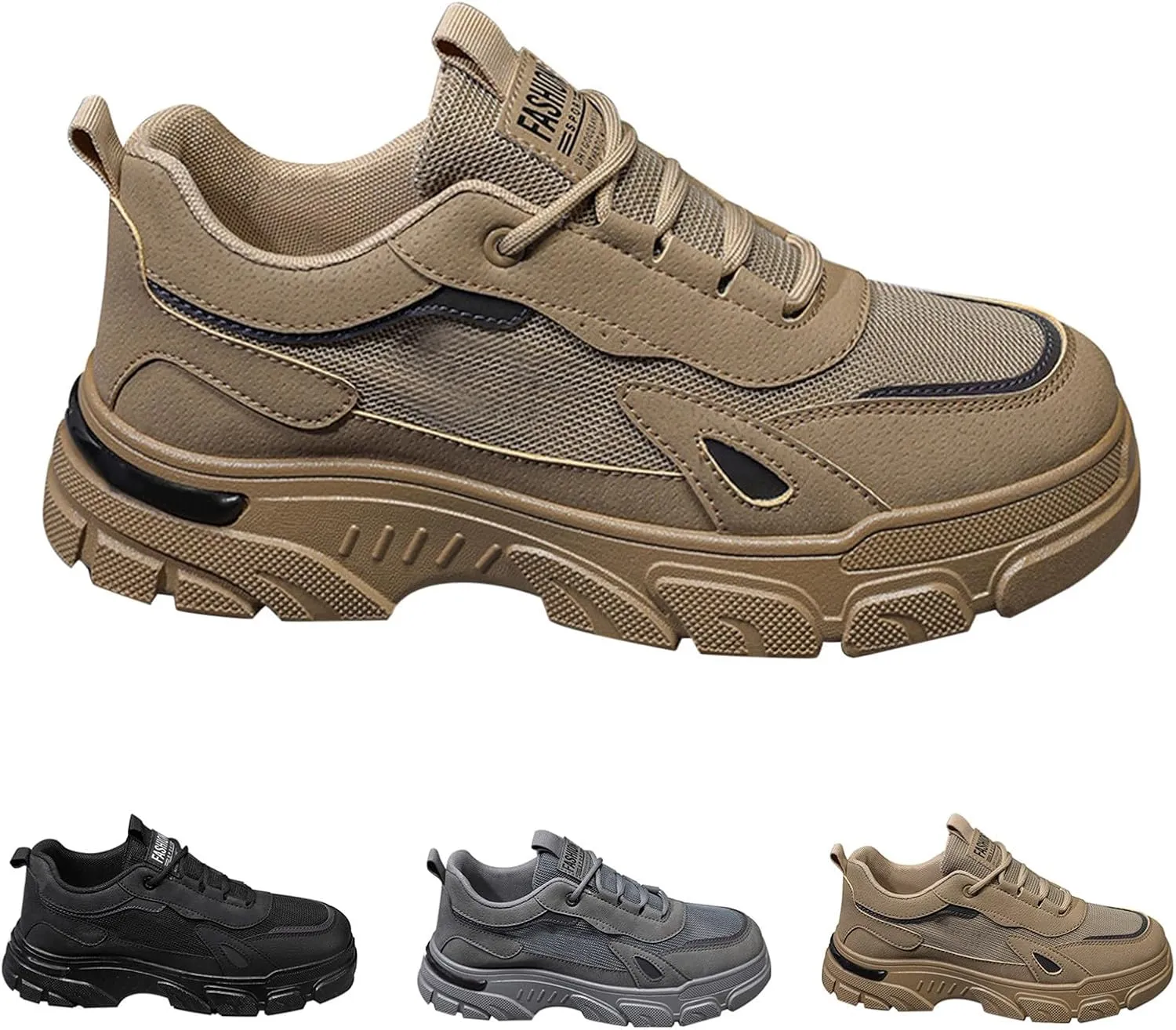Walking Shoes for Men Mesh Lightweight Breathable Sneakers Waterproof Hiking Shoes Lace Up Non Slip Running Shoes