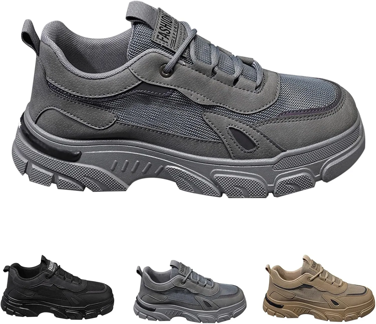 Walking Shoes for Men Mesh Lightweight Breathable Sneakers Waterproof Hiking Shoes Lace Up Non Slip Running Shoes