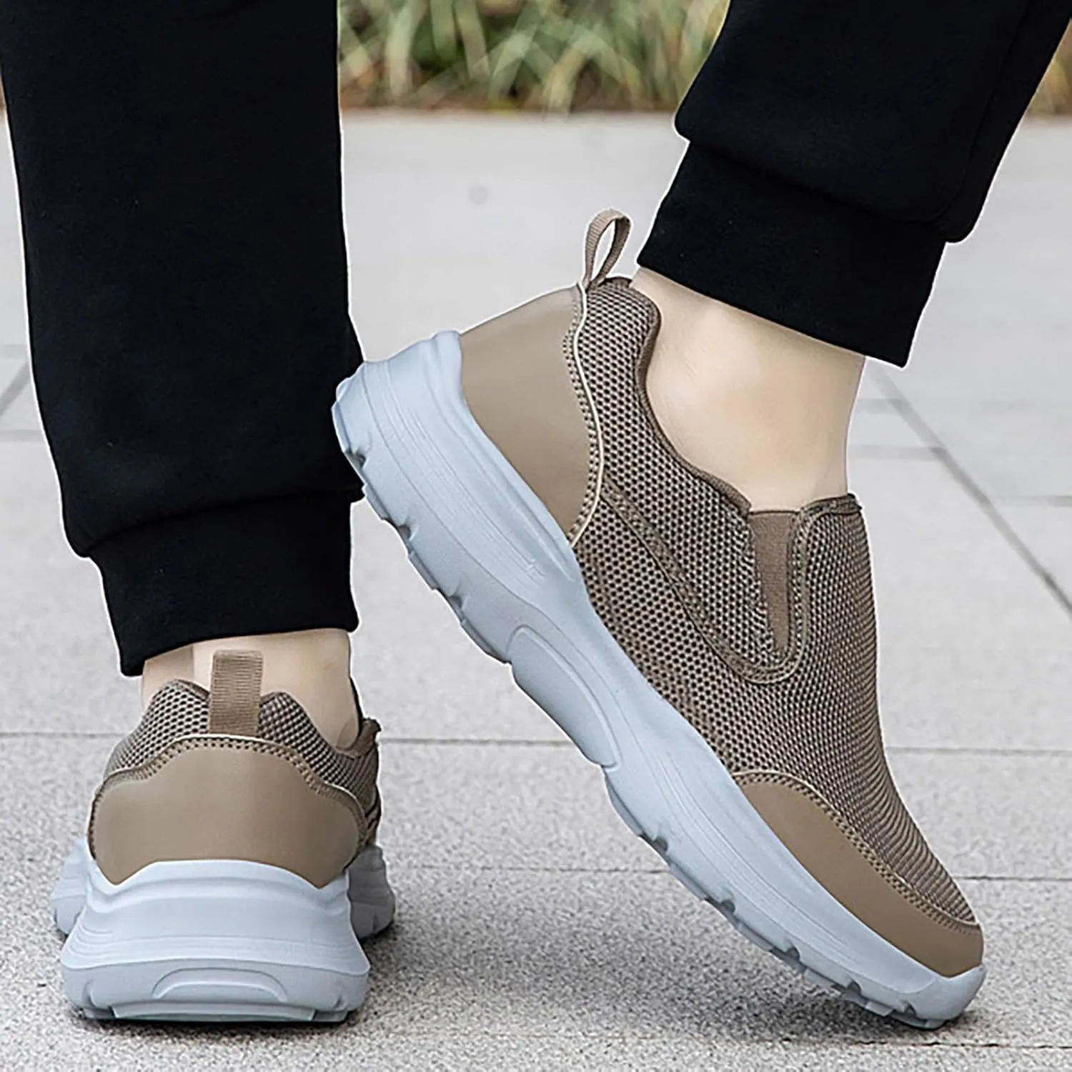 Walking Shoes for Men Mesh Walking Shoes Breathable Lightweight Running Shoes Slip On Casual Sneaker for Women