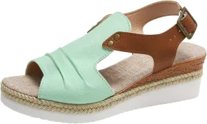 Wedge Sandals for Women Comfortable Summer Platform Casual Dress Women Sandal Elastic Ankle Strap Wedges Sandals
