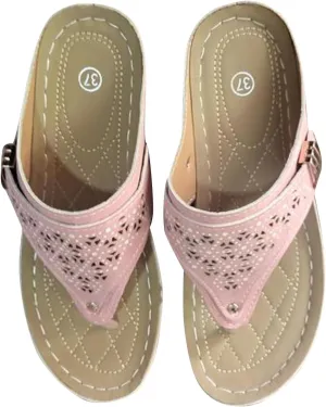 Wedge Sandals for Women Flip Flops Hollow Floral Beach Slip on Clip Toe Sandal Dressy Summer Wedges Shoes Thong Slides