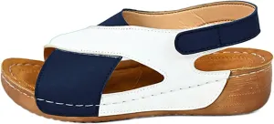 Wedge Sandals for Women Platform Open Toe Orthopedic Sandals Summer Arch Support Wedge Sandals Color Block Beach Wedge Sandals Casual Dressy Shoes