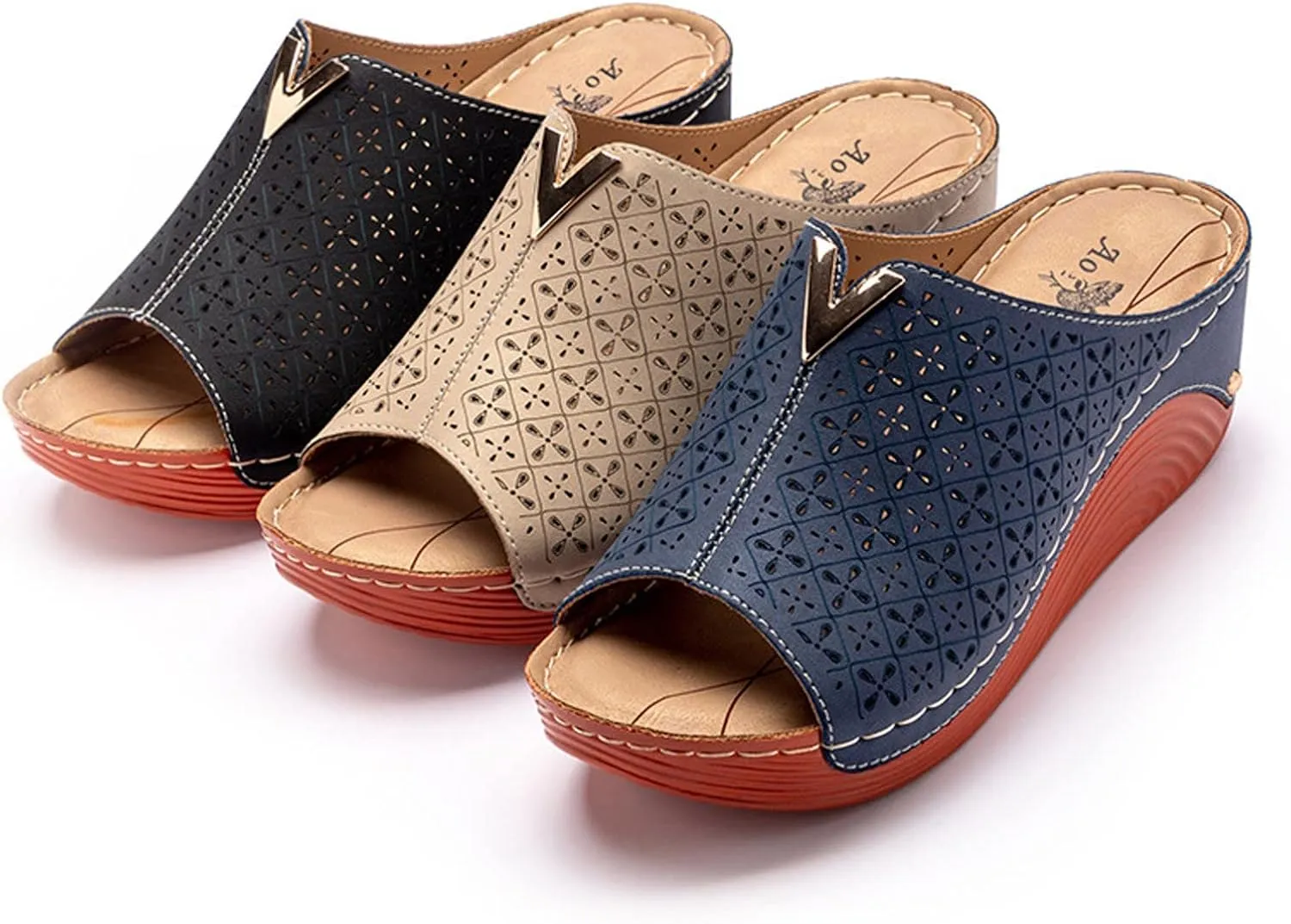 Wedge Sandals for Women Wide Fit with Cushioned Insole and Slip On Comfortable for Plantar Fasciitis Relief Orthopedic Sandal Beach Dressy Flip Flops for Wide Toe 2025 Spring