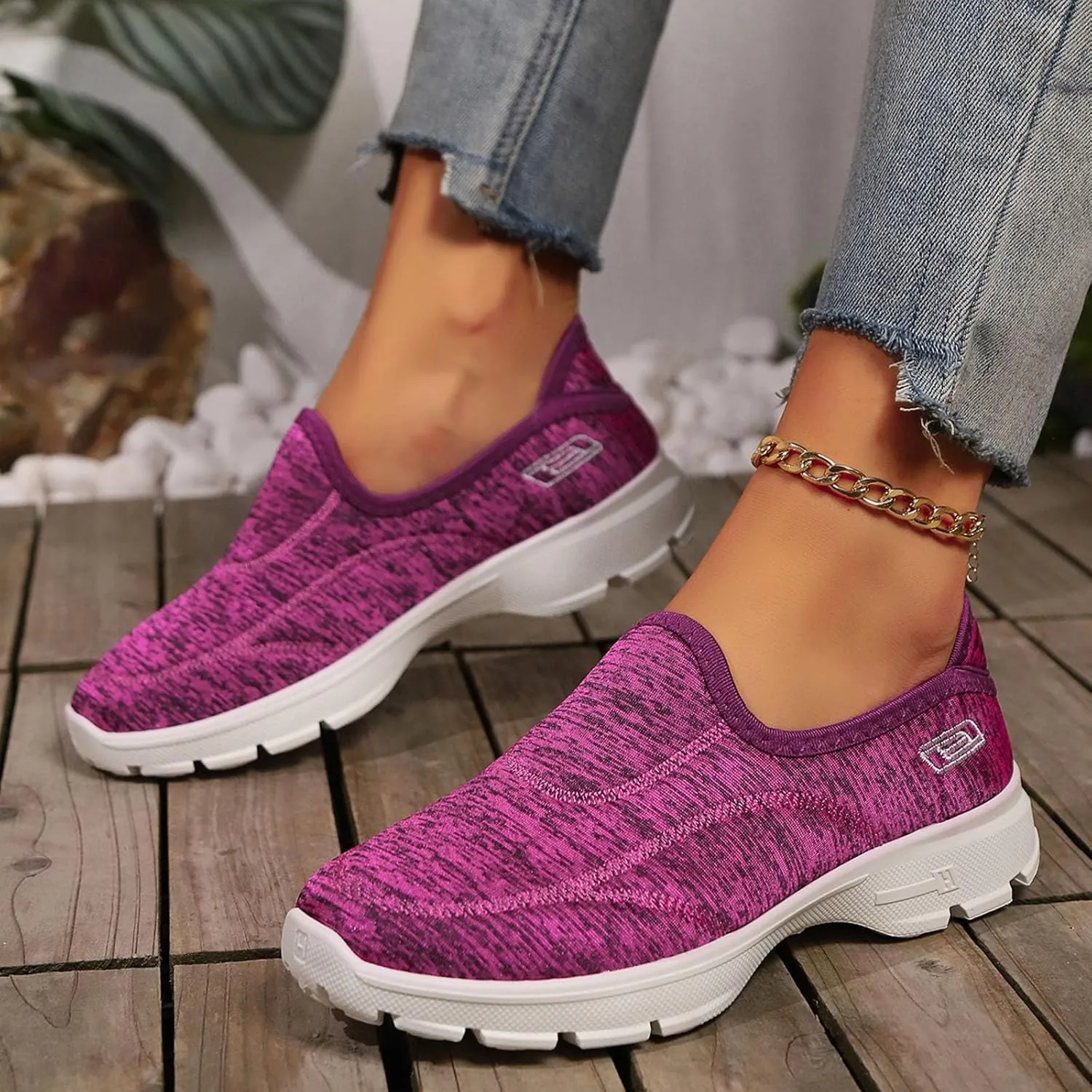 Women Ladies Casual Loafers Breathable Stretch Cloth Shoes Shoes for Boys Casual Wear