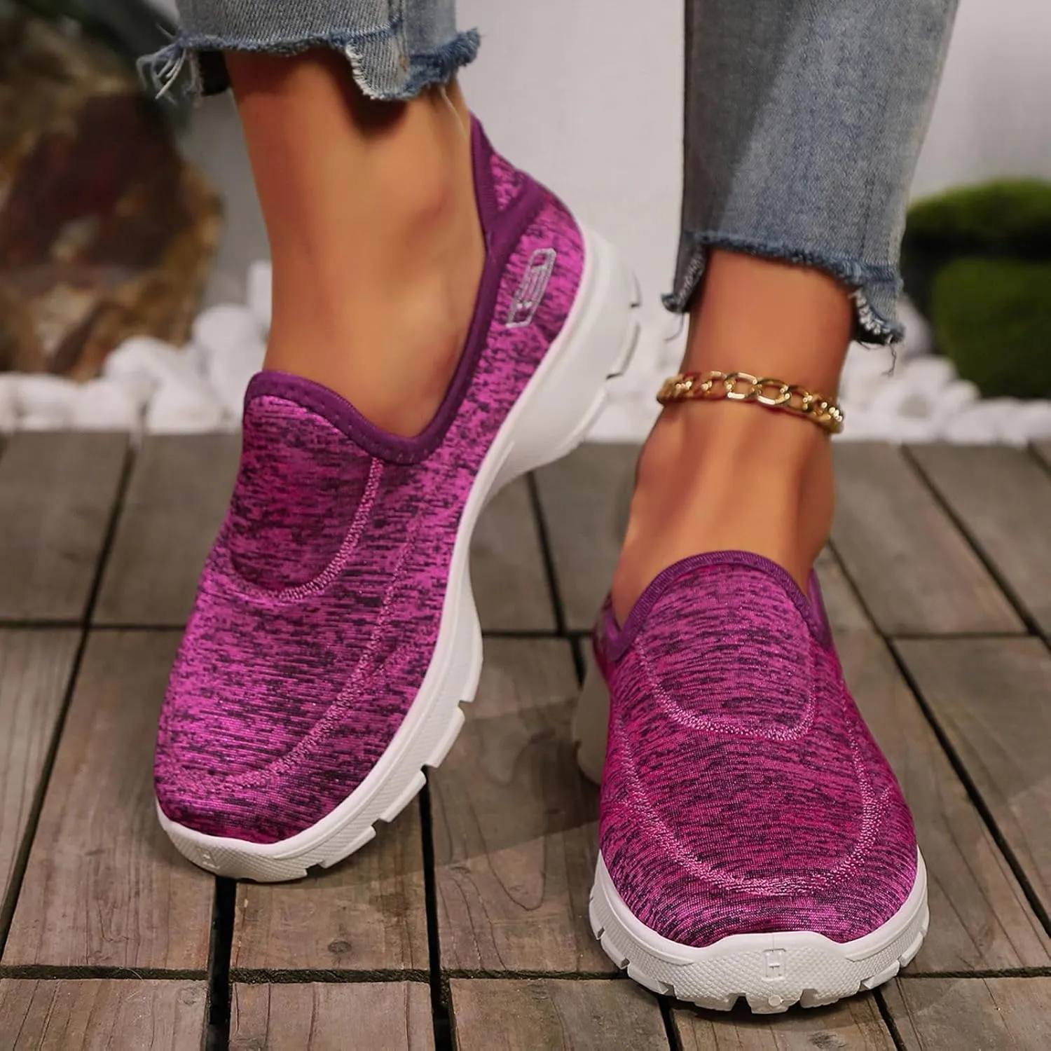 Women Ladies Casual Loafers Breathable Stretch Cloth Shoes Shoes for Boys Casual Wear
