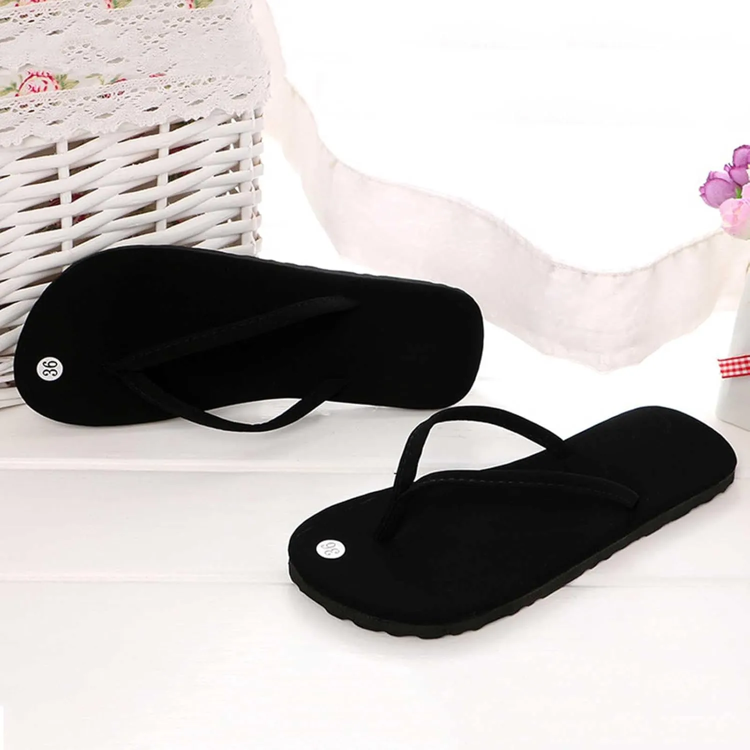 Women Summer Flat Flip-flops Sole Anti Slip Clip Toe Beach Sandals Lightweight Outdoor Casual Herringbone Slippers