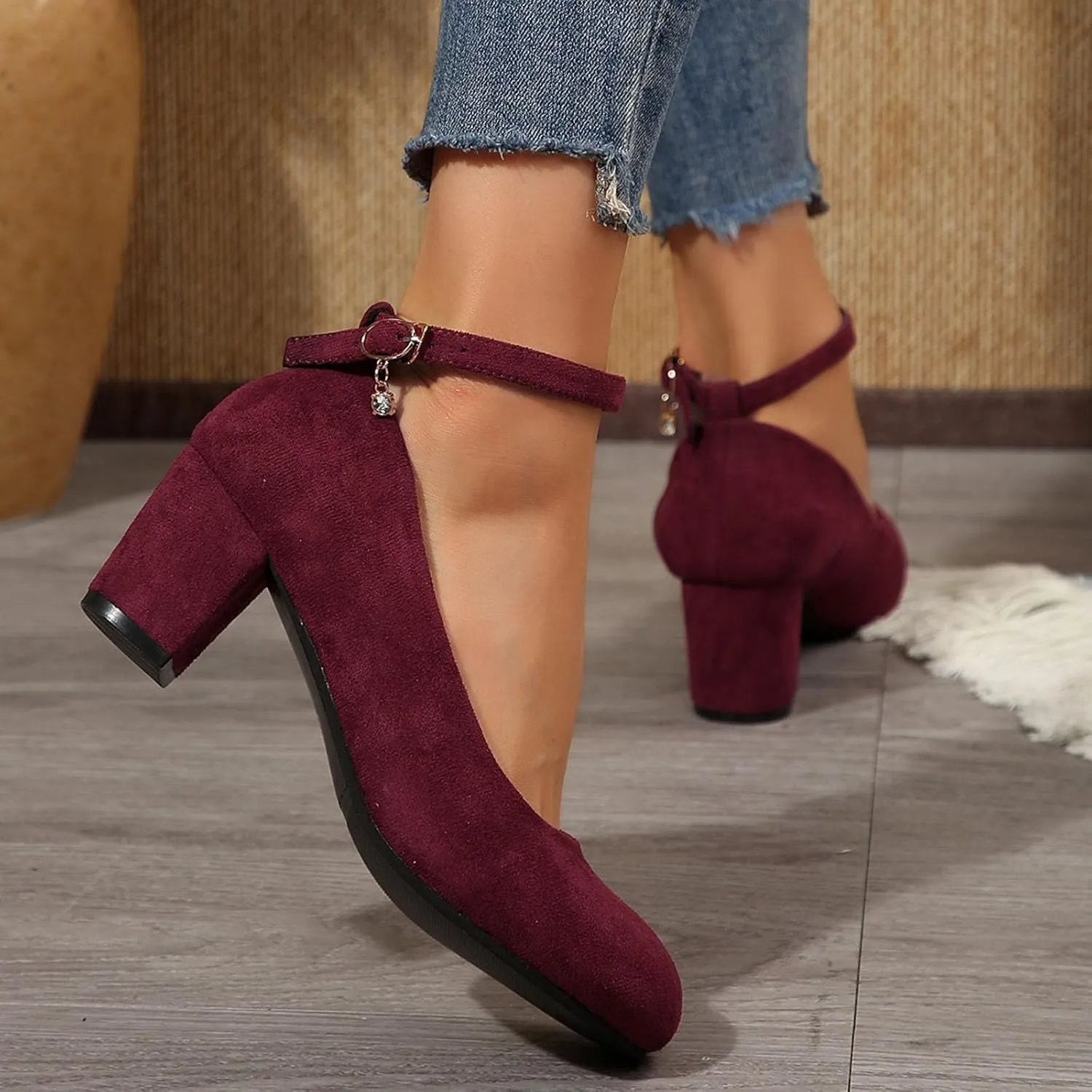 Women's Casual Shoes with Chunky Heel Perfect for Daily Slip On for Comfortable Fit Shoes for Men Casual Walking