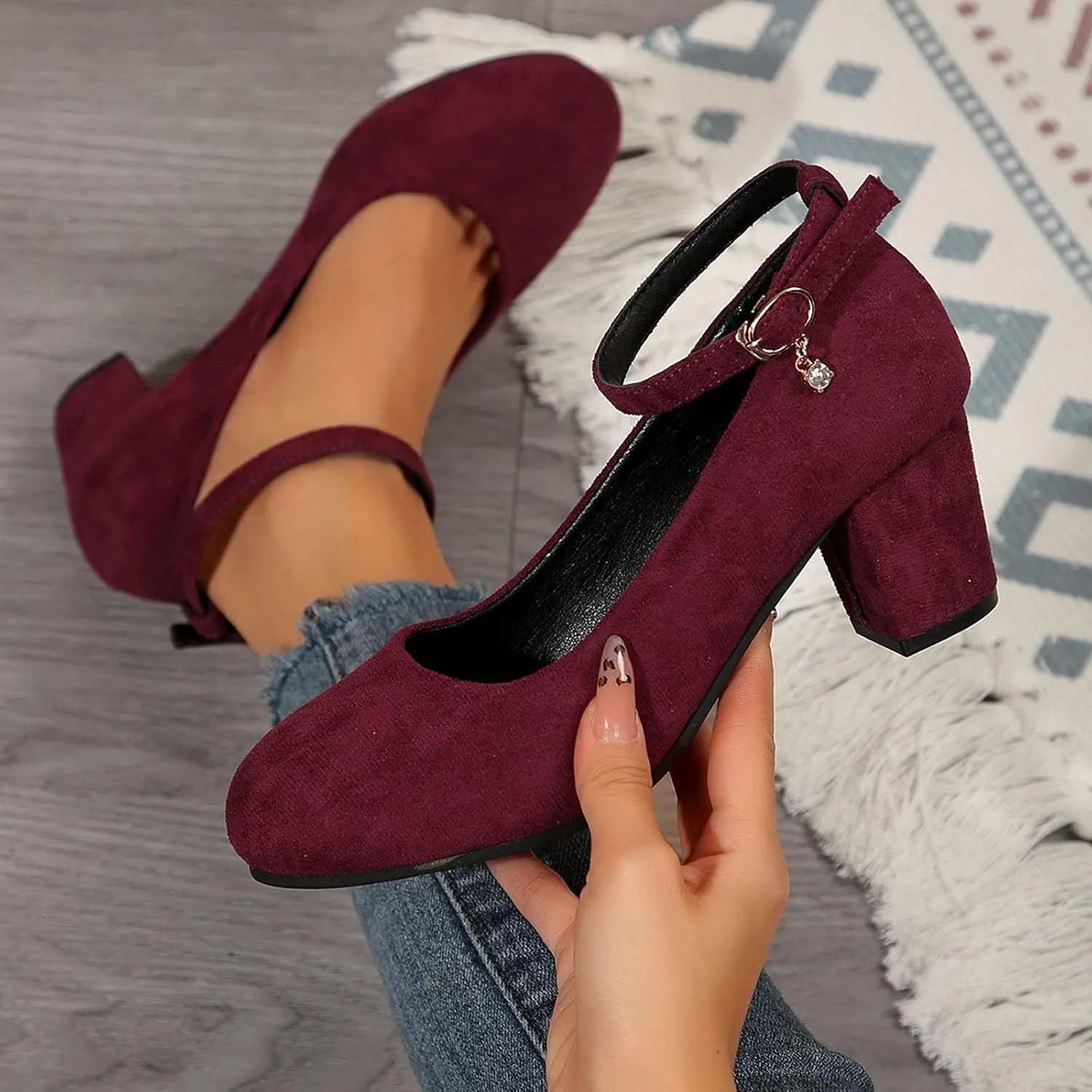 Women's Casual Shoes with Chunky Heel Perfect for Daily Slip On for Comfortable Fit Shoes for Men Casual Walking