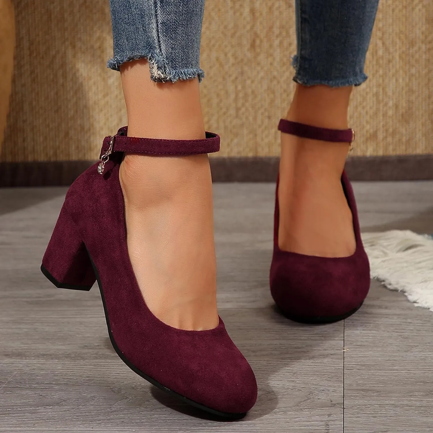 Women's Casual Shoes with Chunky Heel Perfect for Daily Slip On for Comfortable Fit Shoes for Men Casual Walking