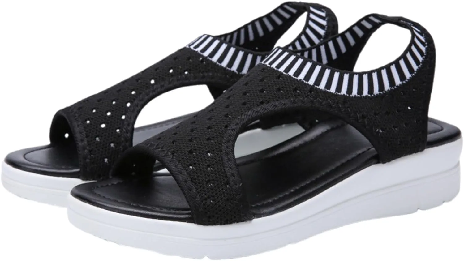 Women's Casual Toe Espadrilles Breathable Slip On Sandals Comfortable Walking Shoes for Summer Beach Vacation