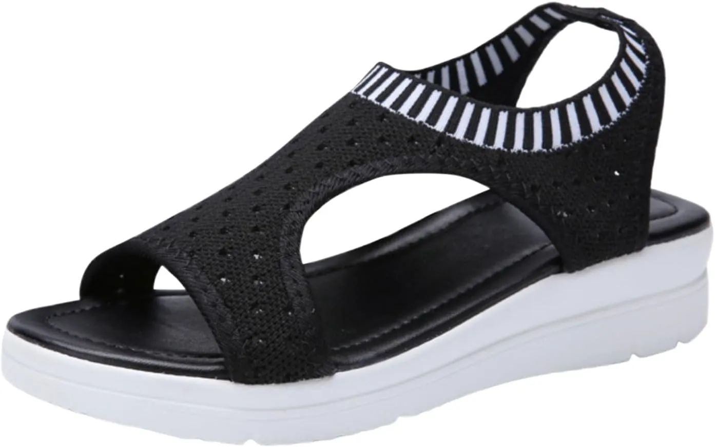 Women's Casual Toe Espadrilles Breathable Slip On Sandals Comfortable Walking Shoes for Summer Beach Vacation