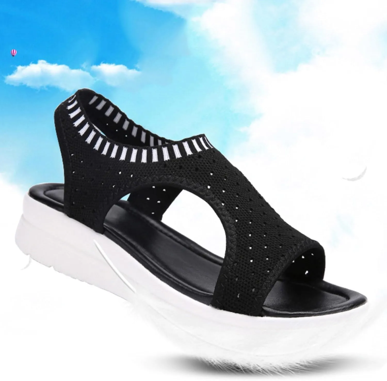 Women's Casual Toe Espadrilles Breathable Slip On Sandals Comfortable Walking Shoes for Summer Beach Vacation
