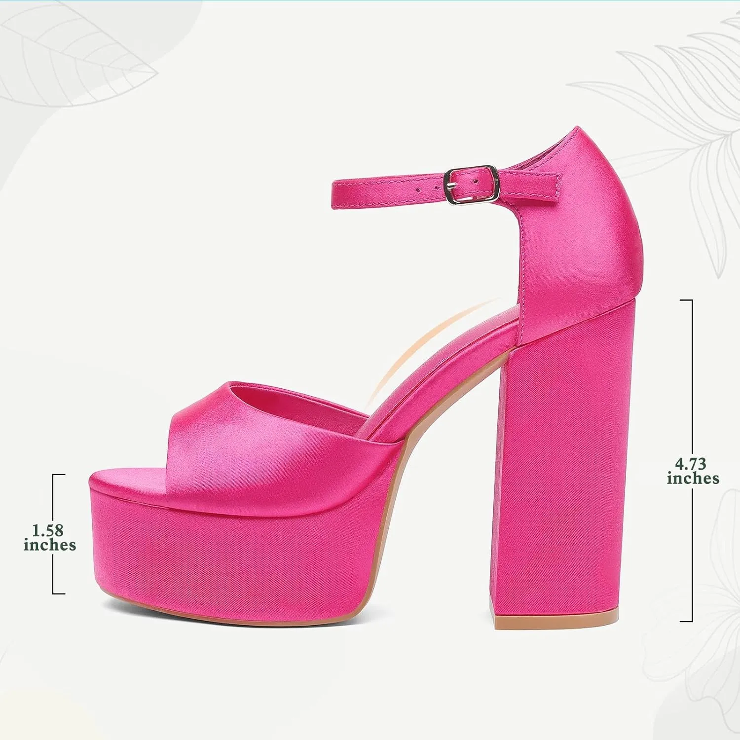 Women's Chunky Platform Heels Ankle Strap Heeled Sandals Open Toe Sexy Pumps for Wedding Party