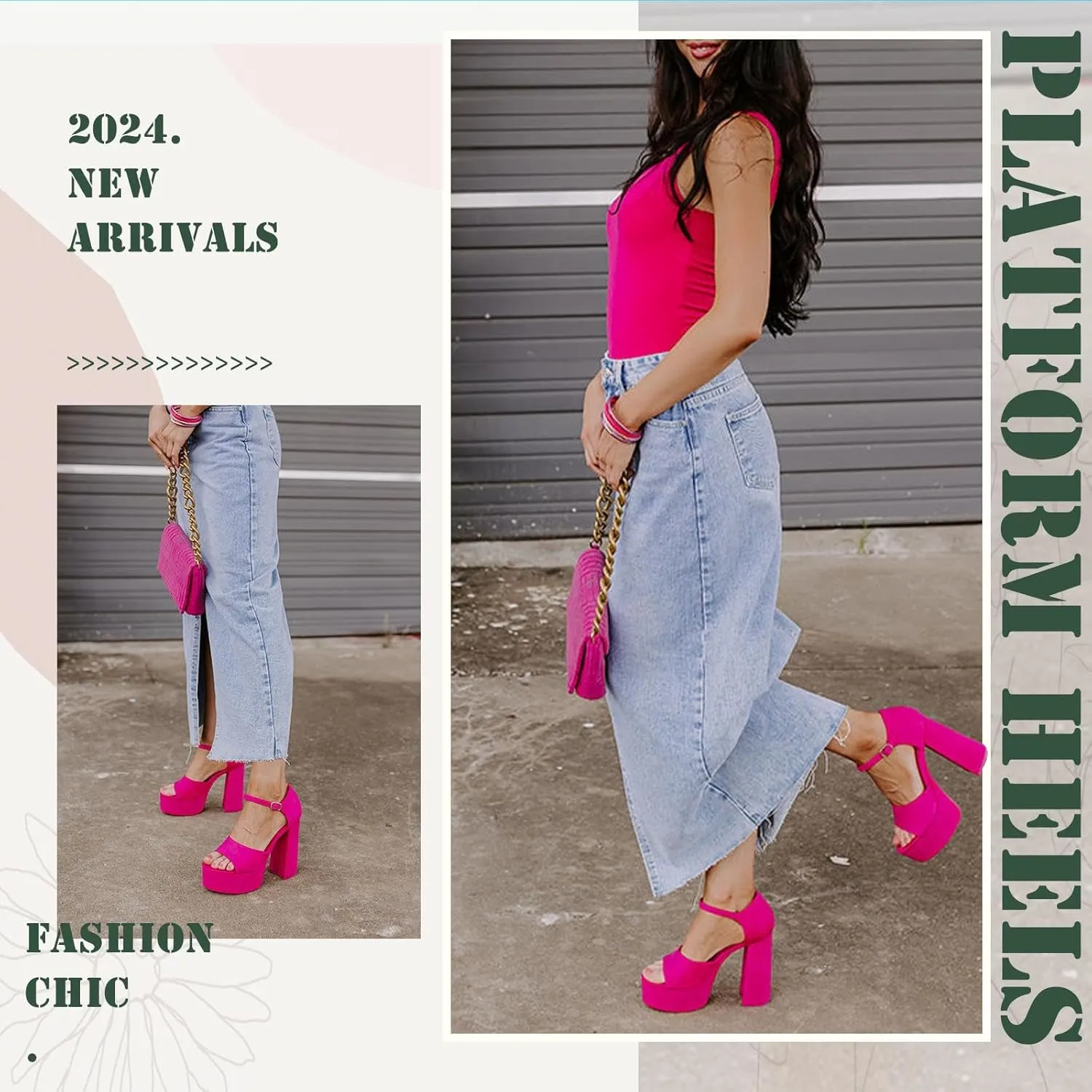 Women's Chunky Platform Heels Ankle Strap Heeled Sandals Open Toe Sexy Pumps for Wedding Party