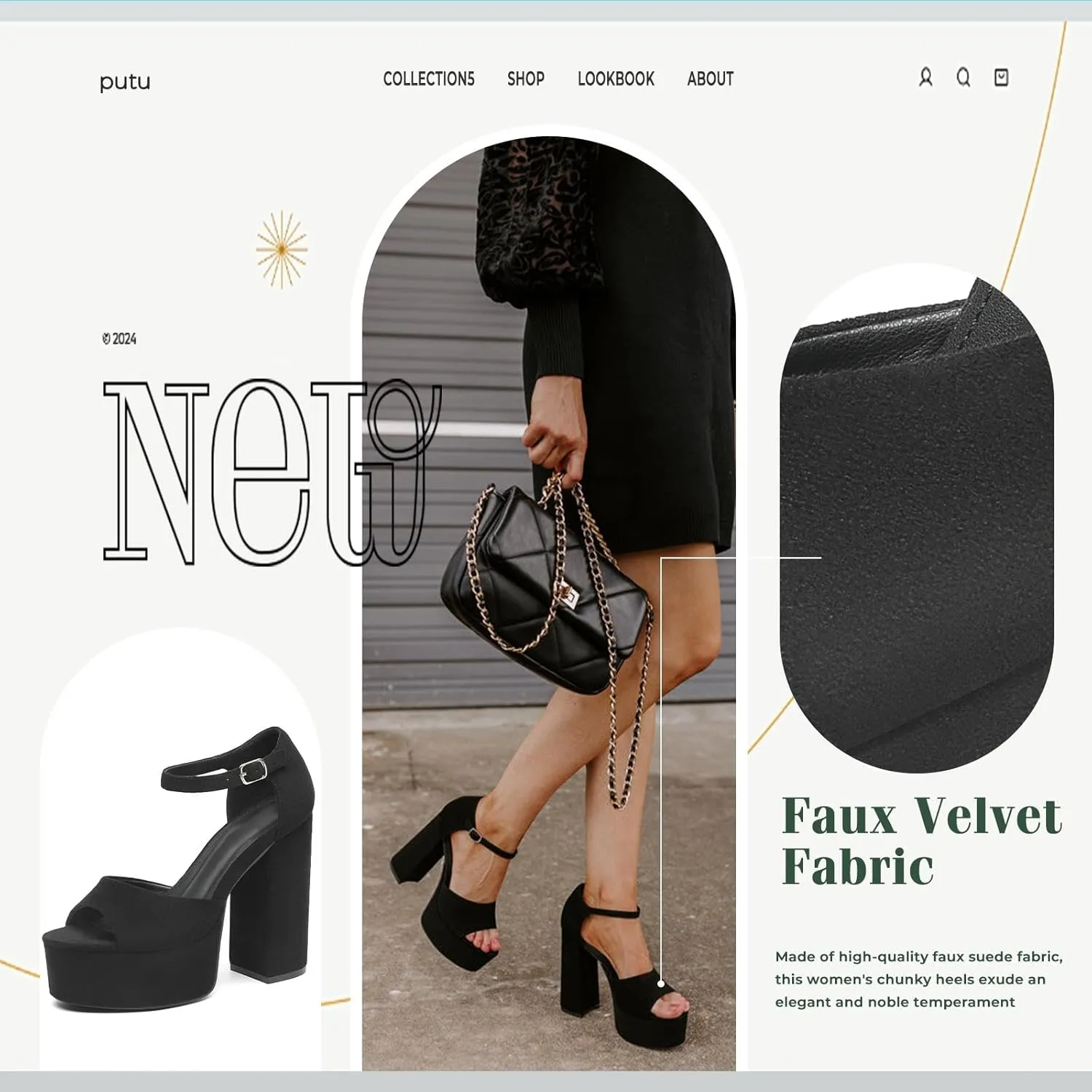 Women's Chunky Platform Heels Ankle Strap Heeled Sandals Open Toe Sexy Pumps for Wedding Party