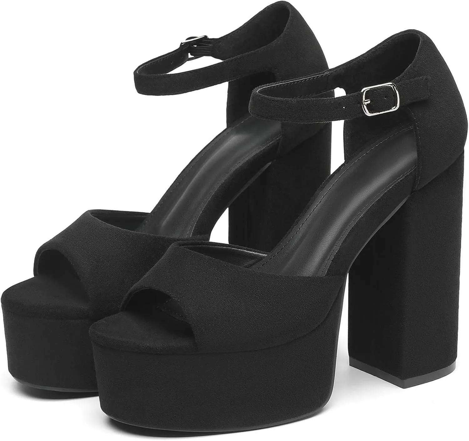 Women's Chunky Platform Heels Ankle Strap Heeled Sandals Open Toe Sexy Pumps for Wedding Party