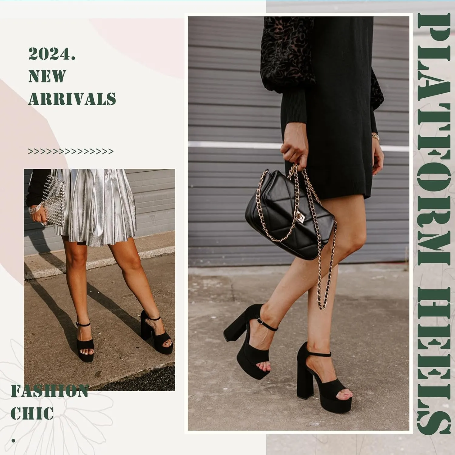 Women's Chunky Platform Heels Ankle Strap Heeled Sandals Open Toe Sexy Pumps for Wedding Party
