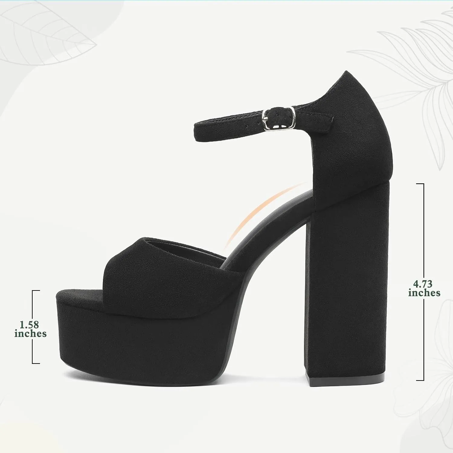 Women's Chunky Platform Heels Ankle Strap Heeled Sandals Open Toe Sexy Pumps for Wedding Party