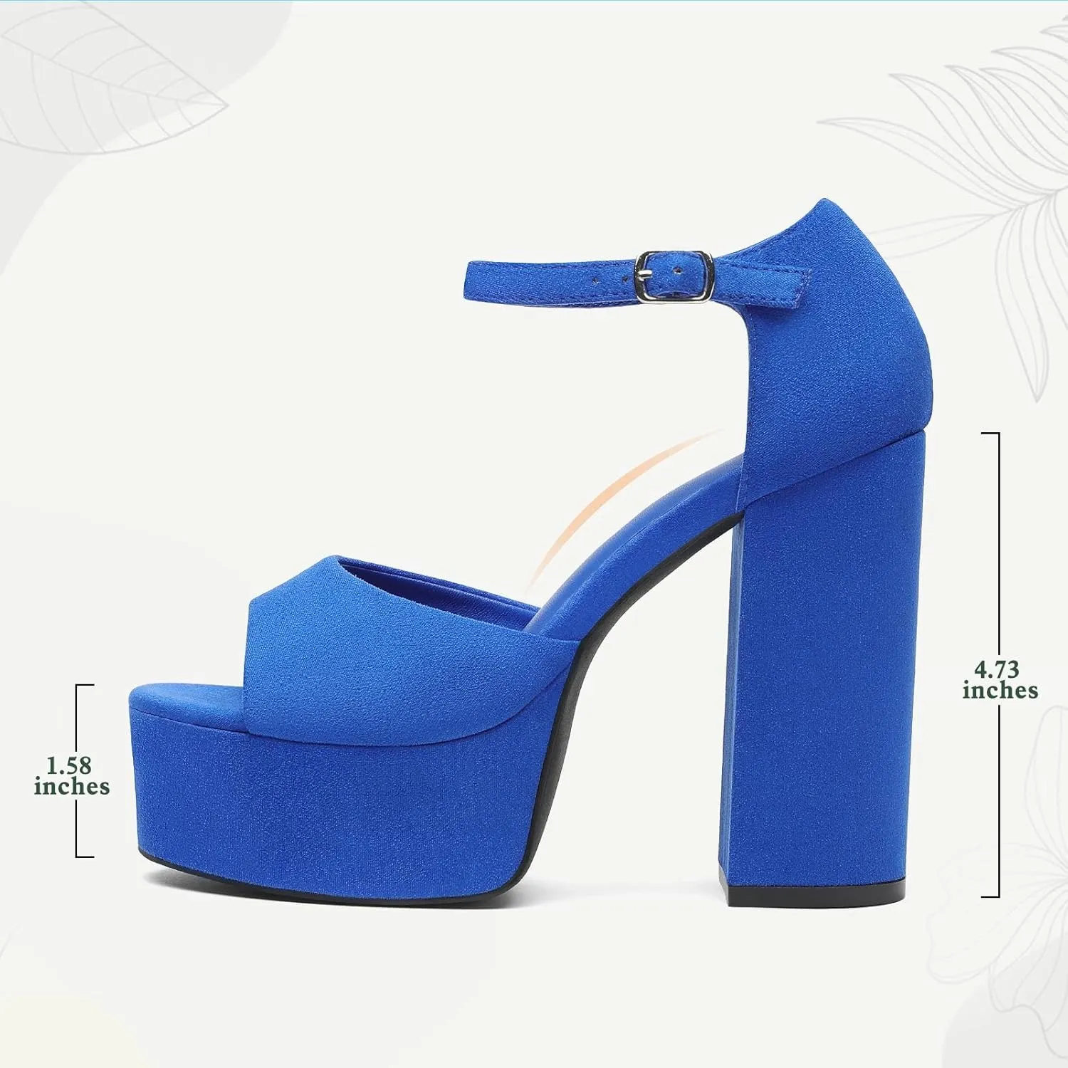Women's Chunky Platform Heels Ankle Strap Heeled Sandals Open Toe Sexy Pumps for Wedding Party